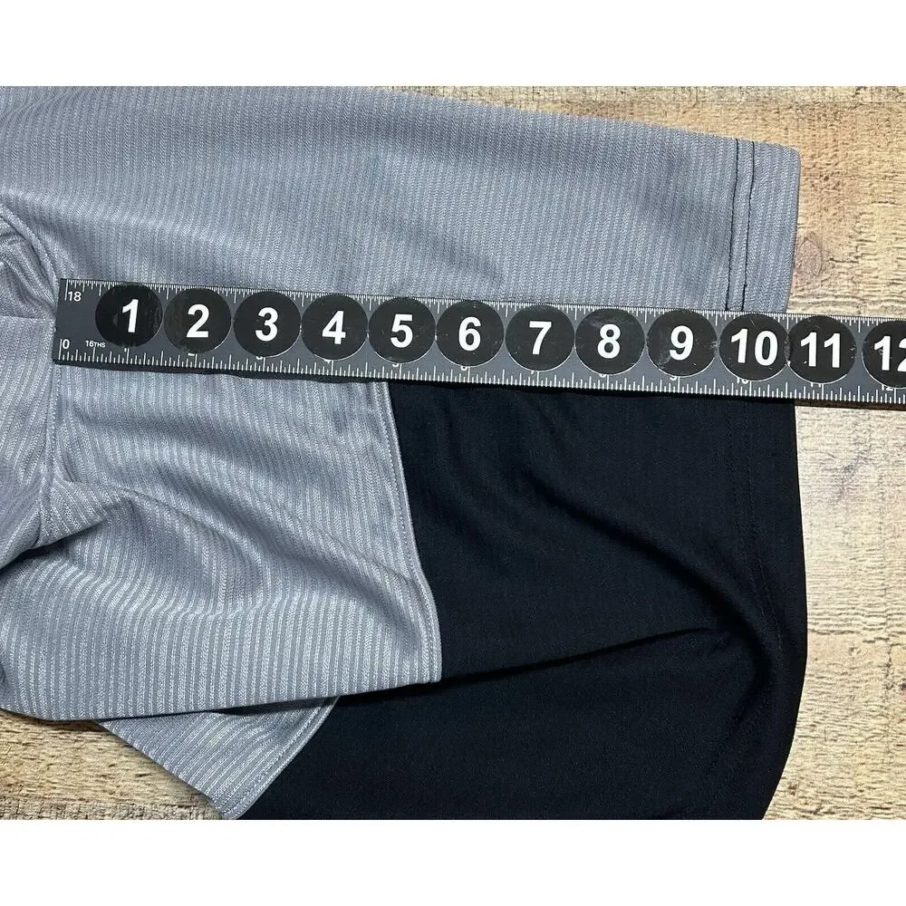 Under Armour Shorts Mens Medium‎ Gray Stripe Actual 28X10 Heatgear Elastic Waist